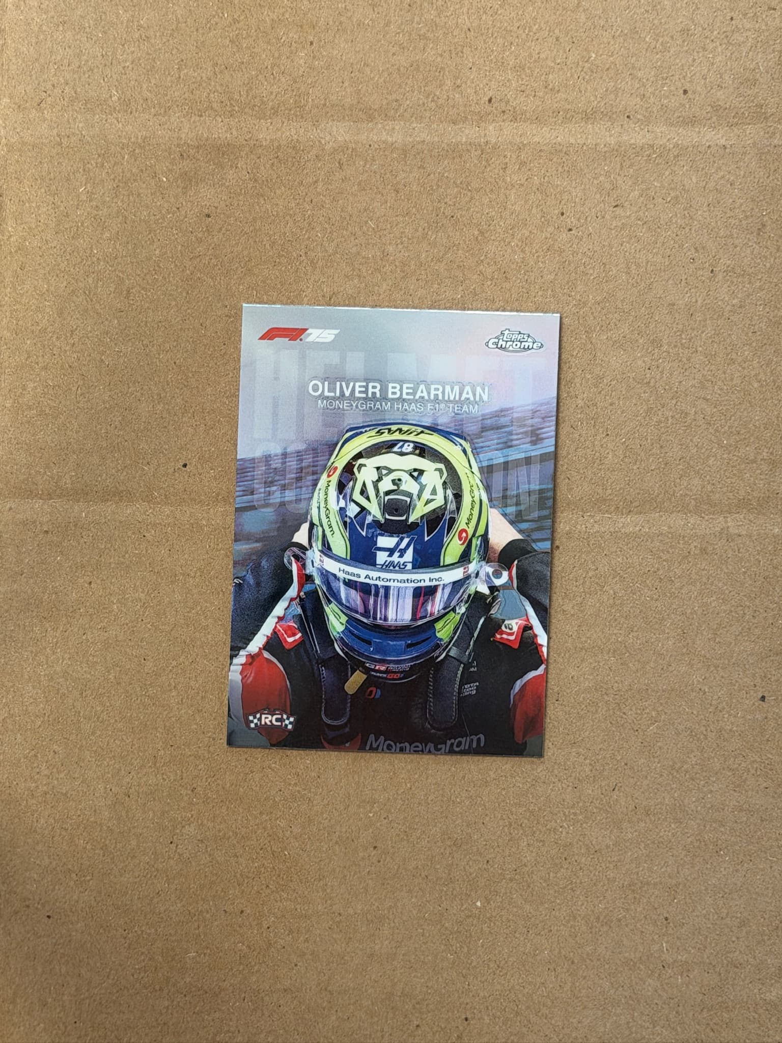 2025 Topps Chrome Oliver Bearman Helmet RC #HC-8