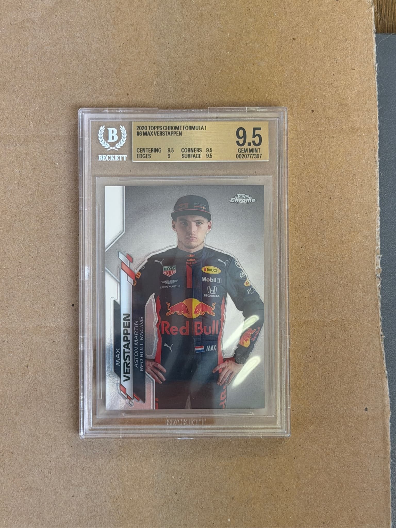 2020 Topps Chrome Max Verstappen #6 BGS 9.5