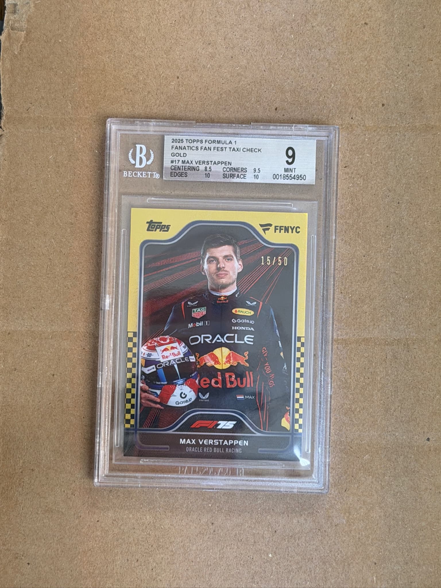 2025 Topps Fanatics Max Verstappen #17 /50 BGS 9