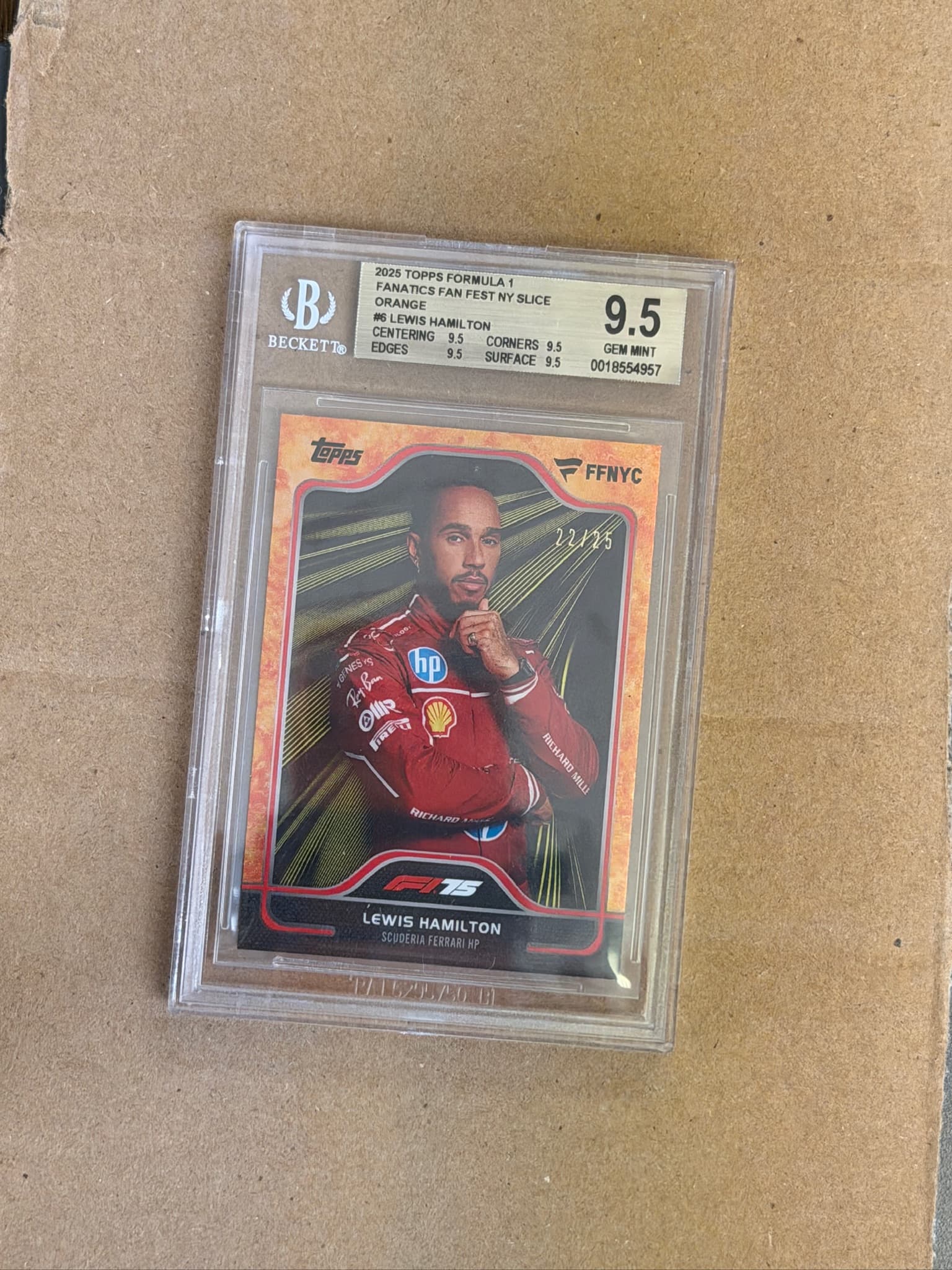 2025 Topps Fanatics Lewis Hamilton #6 /25 BGS 9.5