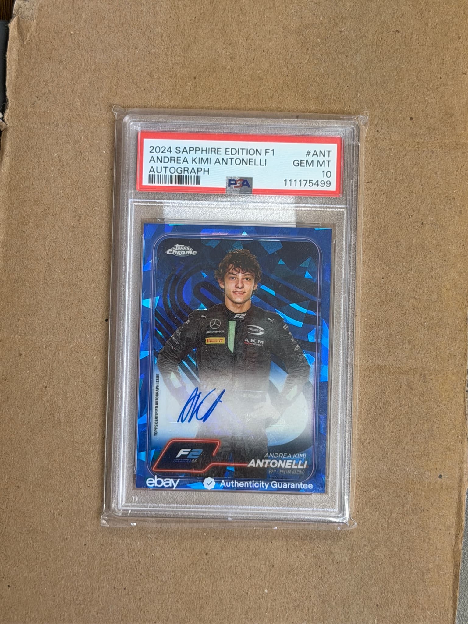 2024 Topps Chrome Sapphire Andrea Kimi Antonelli Auto #CAC-ANT PSA 10