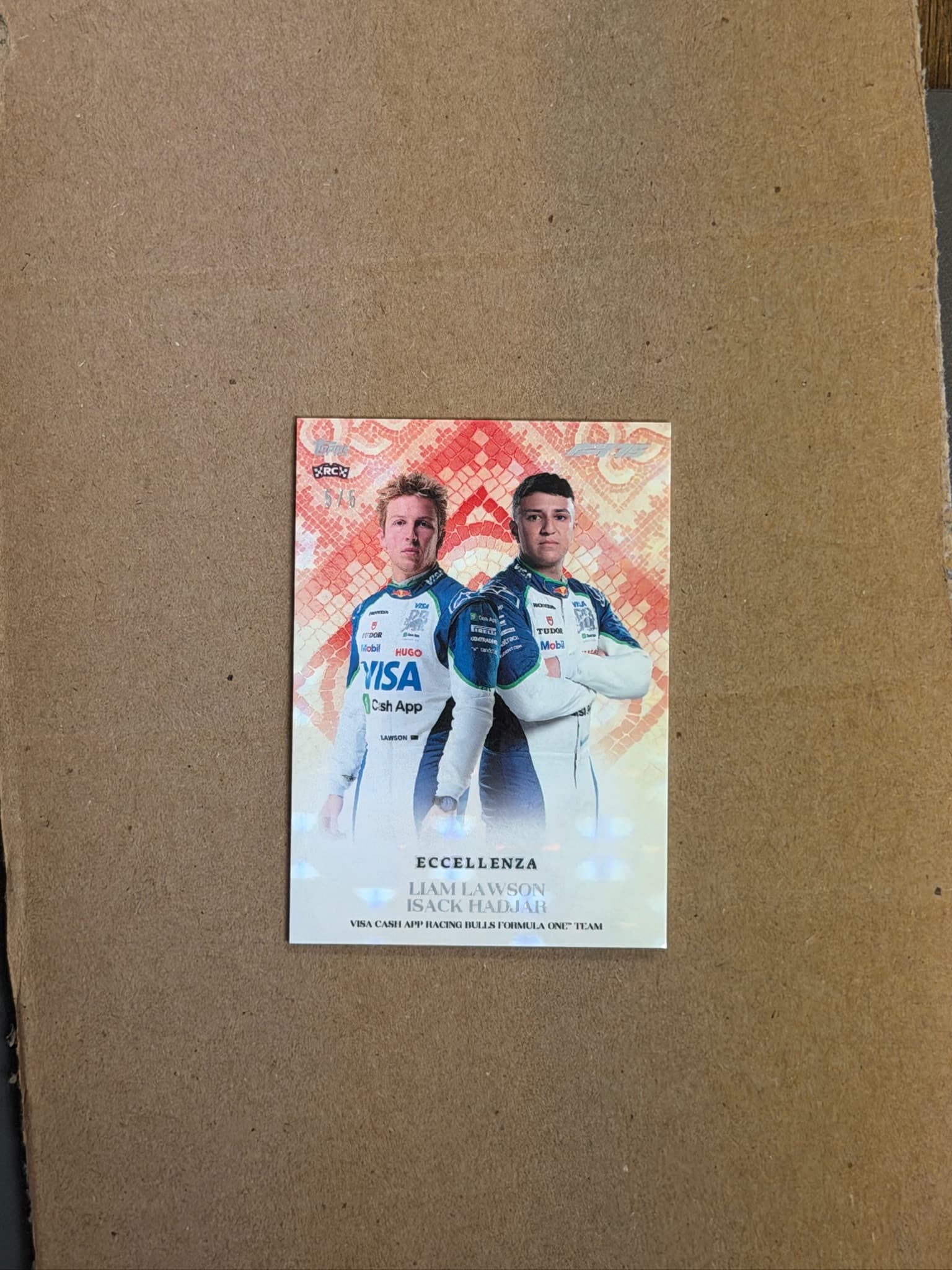 2025 Topps Eccellenza Liam Lawson / Isack Hadjar RC /5