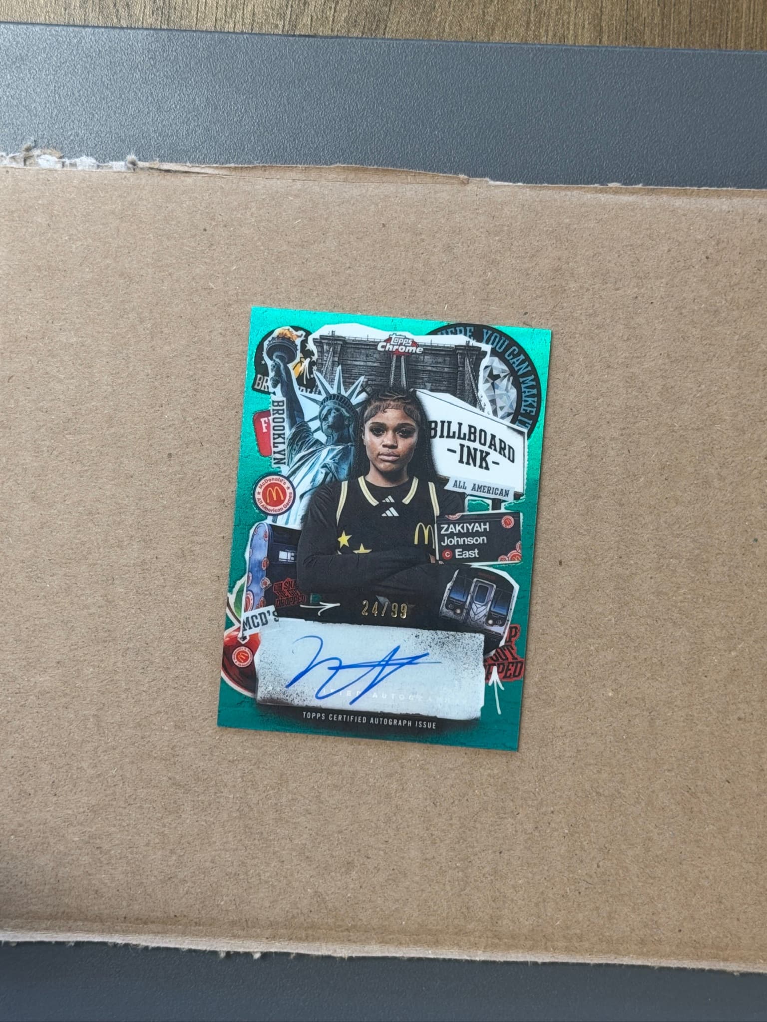 2025 Topps Chrome McDonalds Zakiyah Johnson Billboard Ink Auto #BI-ZJ /99