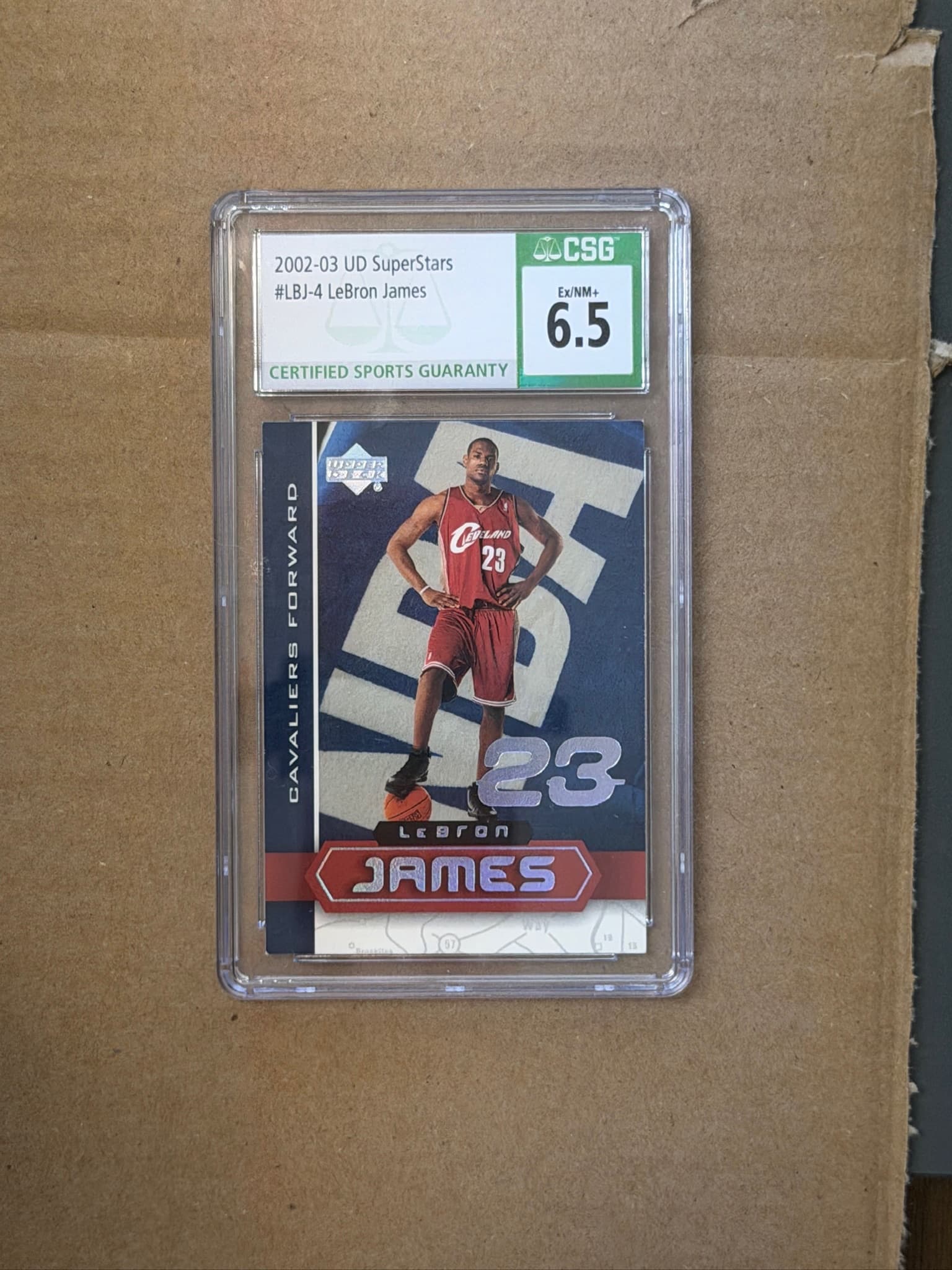 2002 Upper Deck UD SuperStars LeBron James #LBJ-4 CSG 6.5