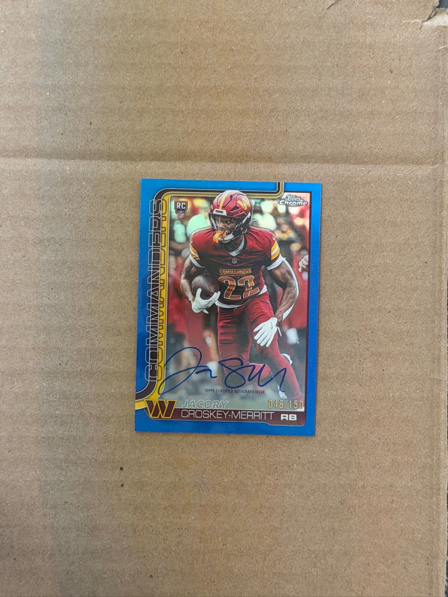 2025 Topps Chrome Jacory Croskey-Merritt Auto RC #RA-JCM /150