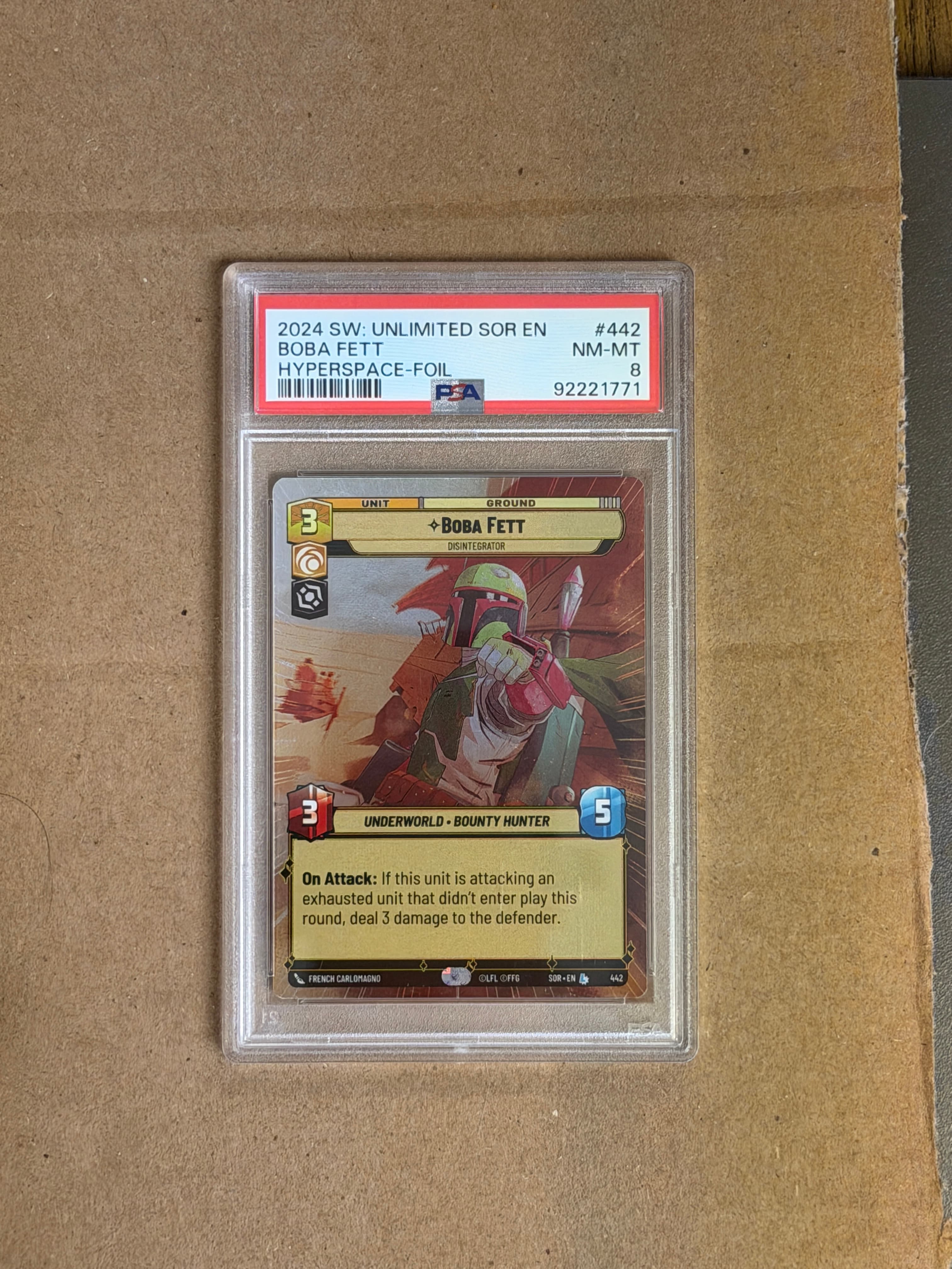 2024 Star Wars Unlimited Boba Fett Hyperspace Foil #442 PSA 8