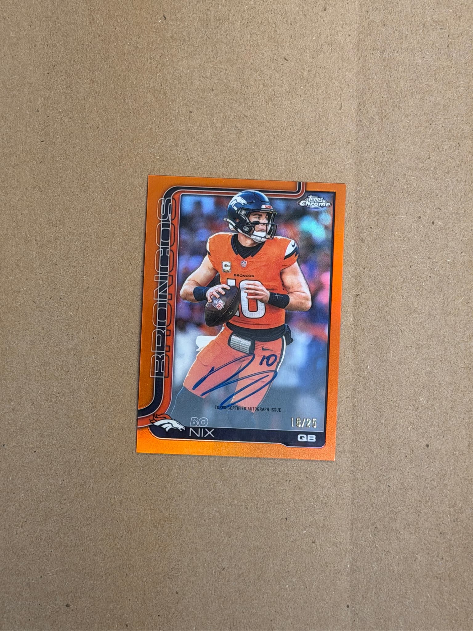 2025 Topps Chrome Bo Nix Auto #BA-BN /25