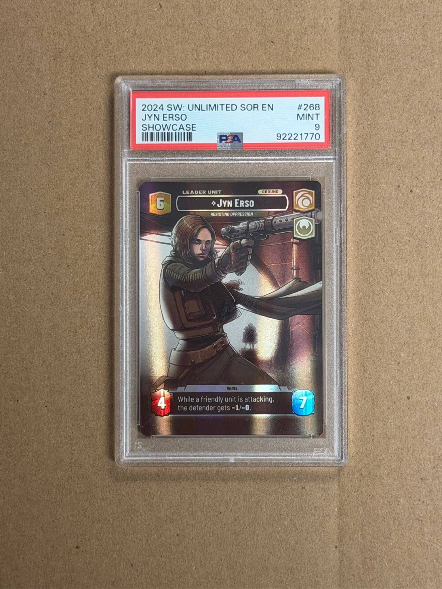 2024 Star Wars Unlimited Jyn Erso Showcase #268 PSA 9