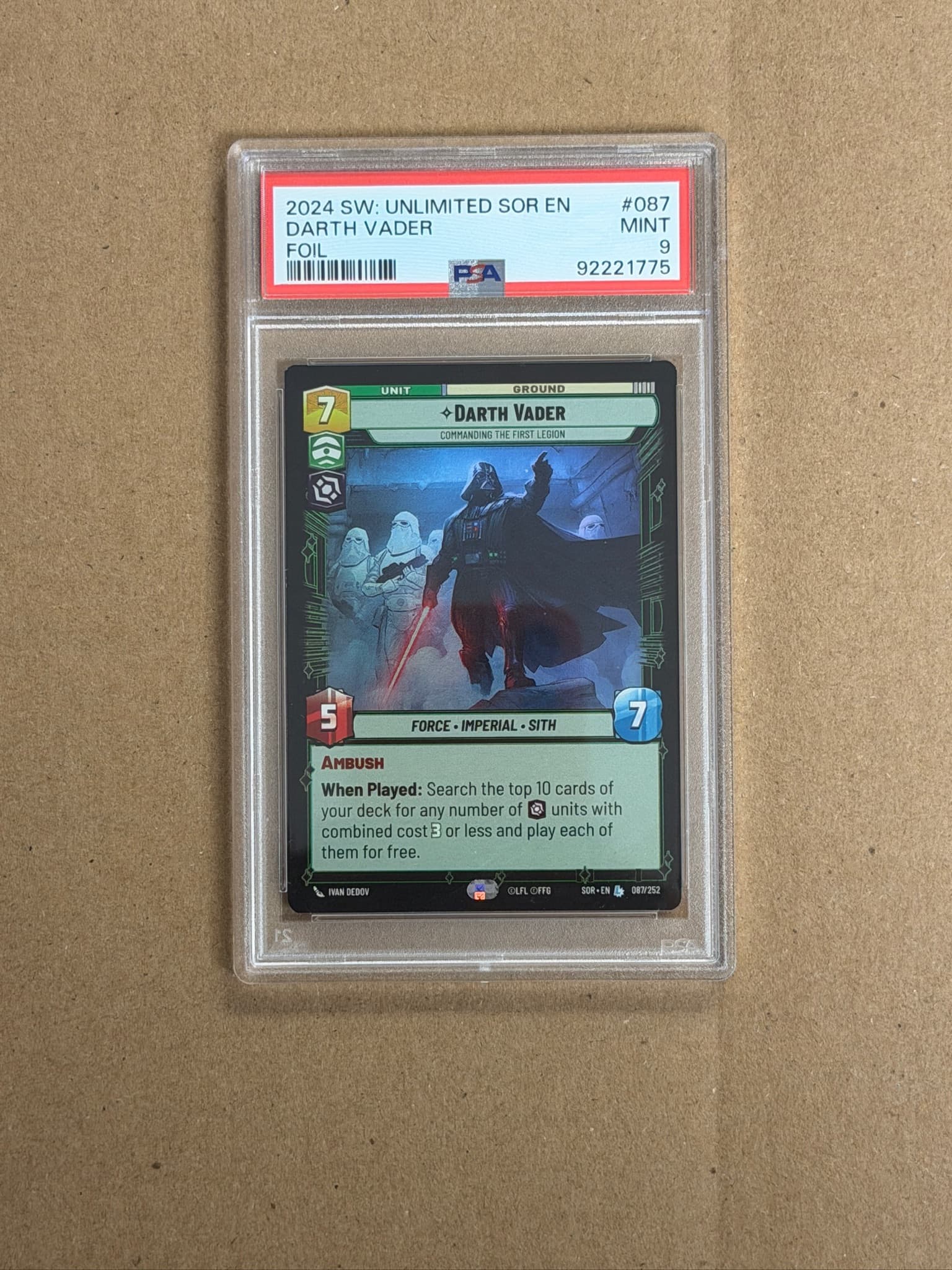 2024 Star Wars Unlimited Darth Vader Foil #087 PSA 9