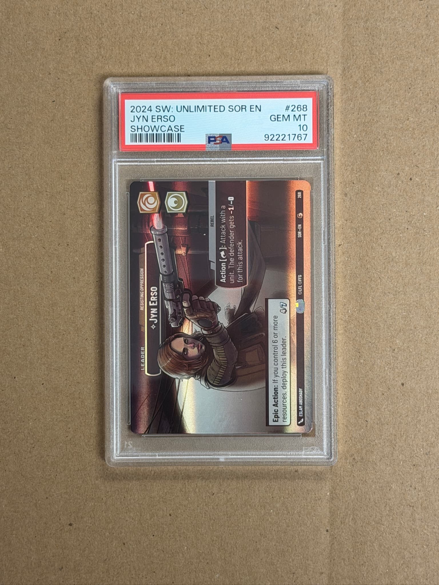 2024 Star Wars Unlimited Jyn Erso Showcase #268 PSA 10