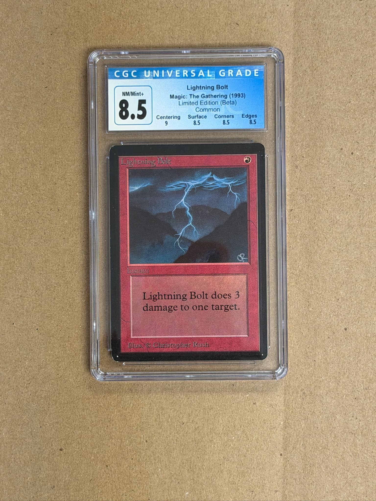 MtG Beta Lightning Bolt CGC 8.5