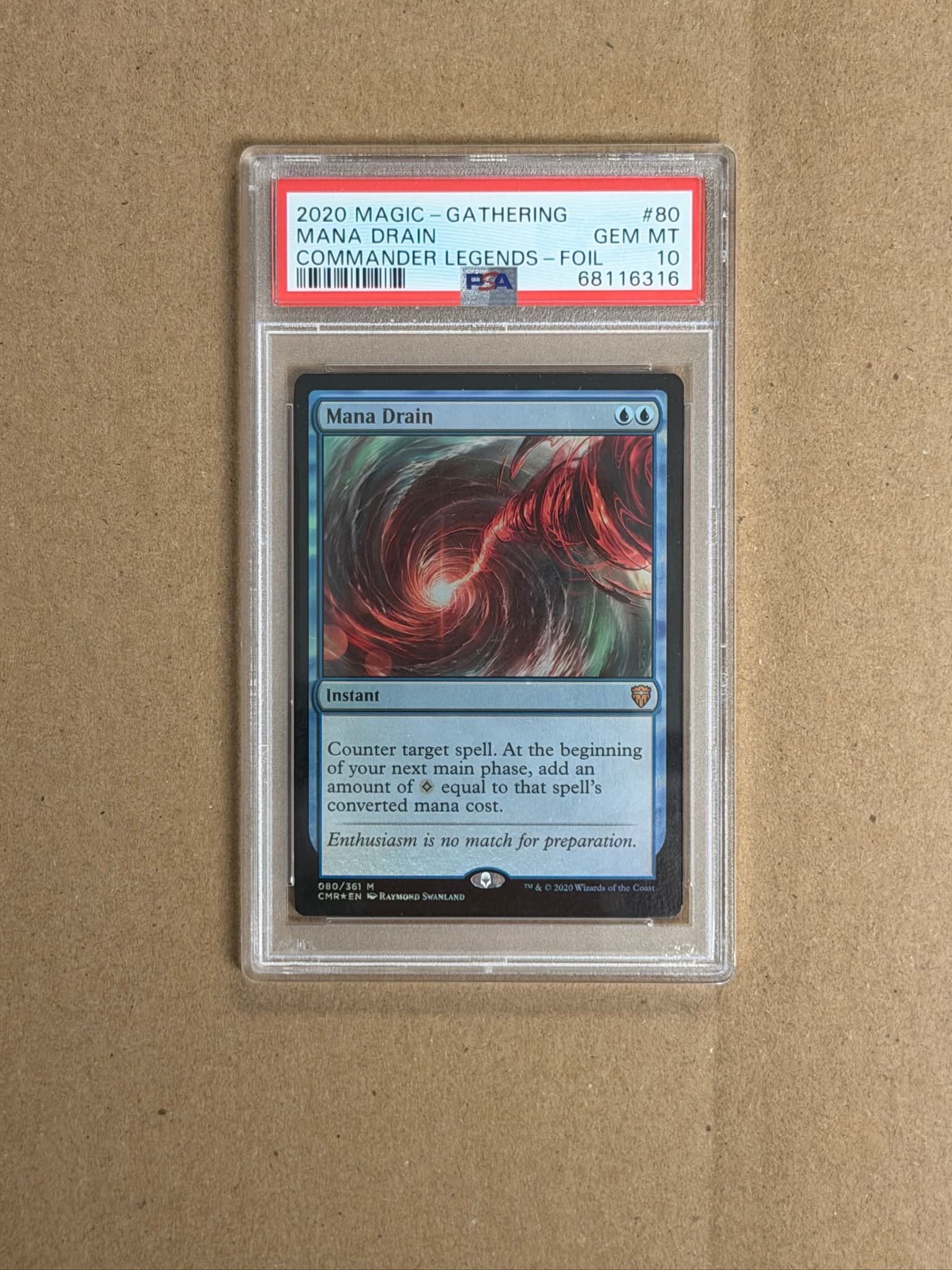 MtG Commander Legends Mana Drain Foil #80 PSA 10