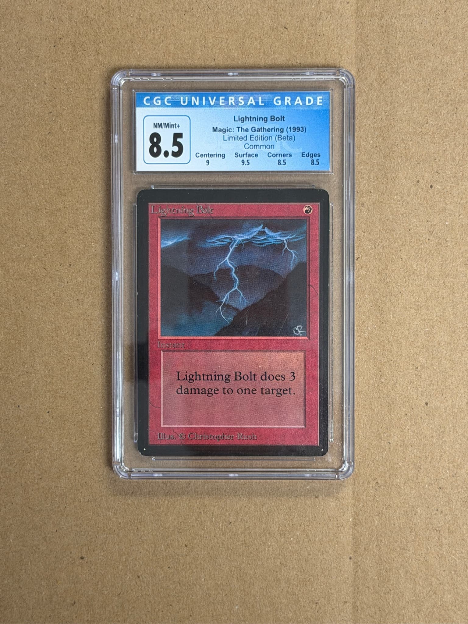 MtG Beta Lightning Bolt CGC 8.5