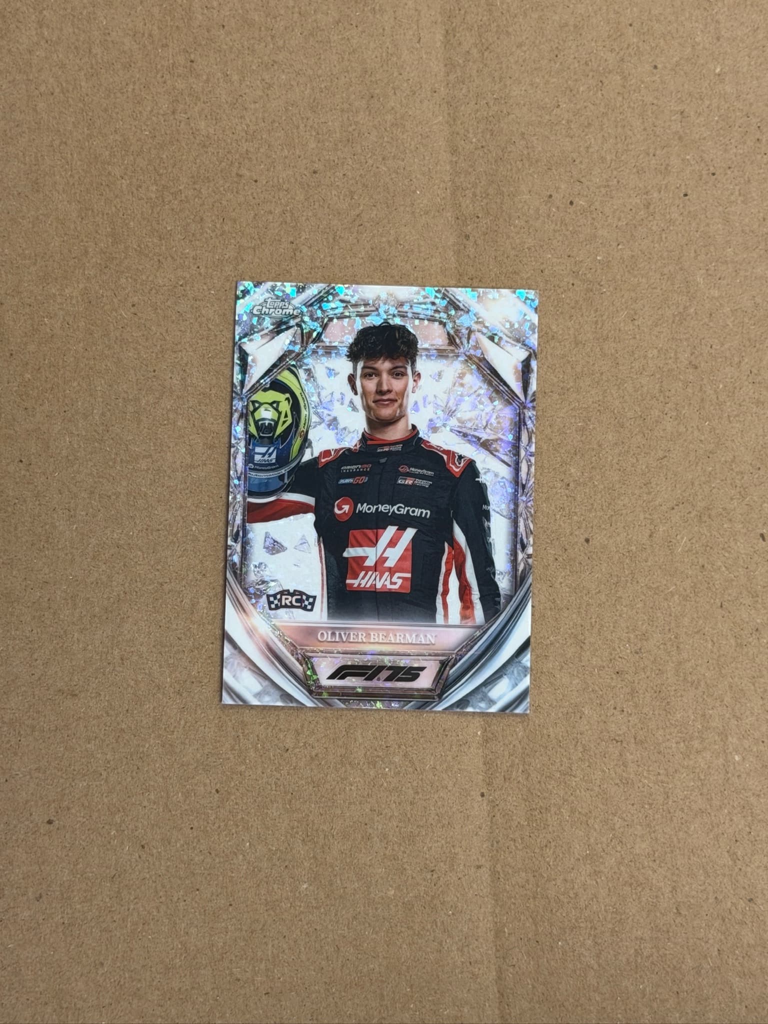 2025 Topps Chrome Oliver Bearman Diamond 75th Anniversary RC #D75-14