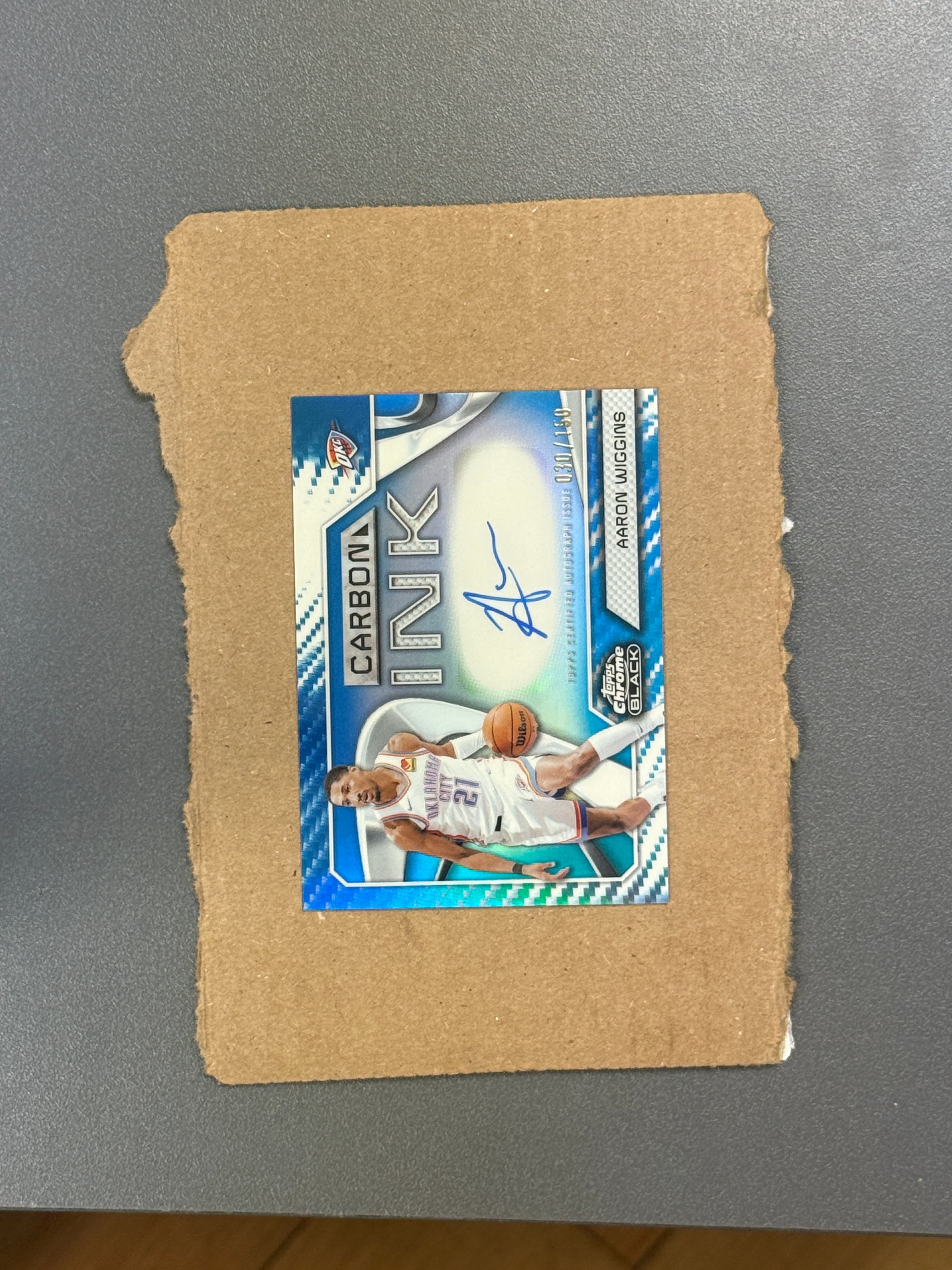 2025 Topps Chrome Black Aaron Wiggins Carbon Ink Auto #CI-AW /150