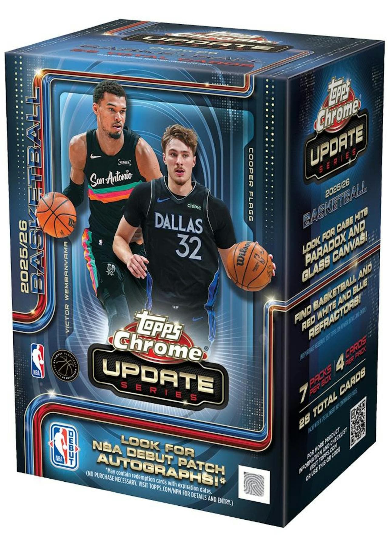 Topps 2025/26 NBA Chrome Update Series Basketball Blaster Box
