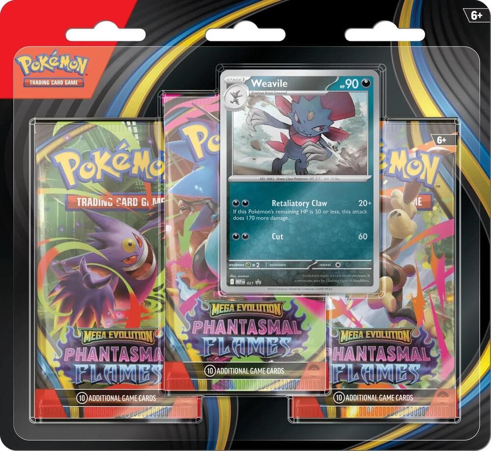 Pokemon Mega Evolution Phantasmal Flames 3-Pack Blister