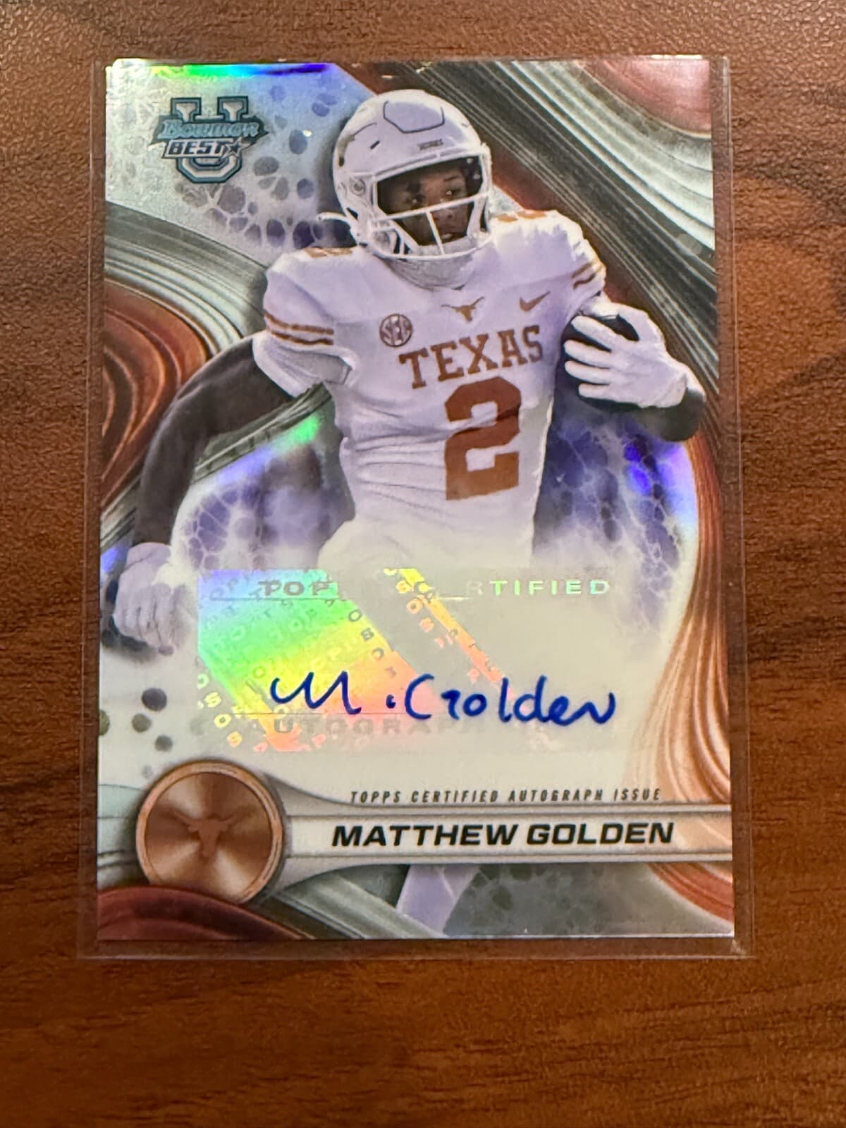 Matthew Golden 2024 Bowman U Best Auto Rookie #BOA-MG Refractor
