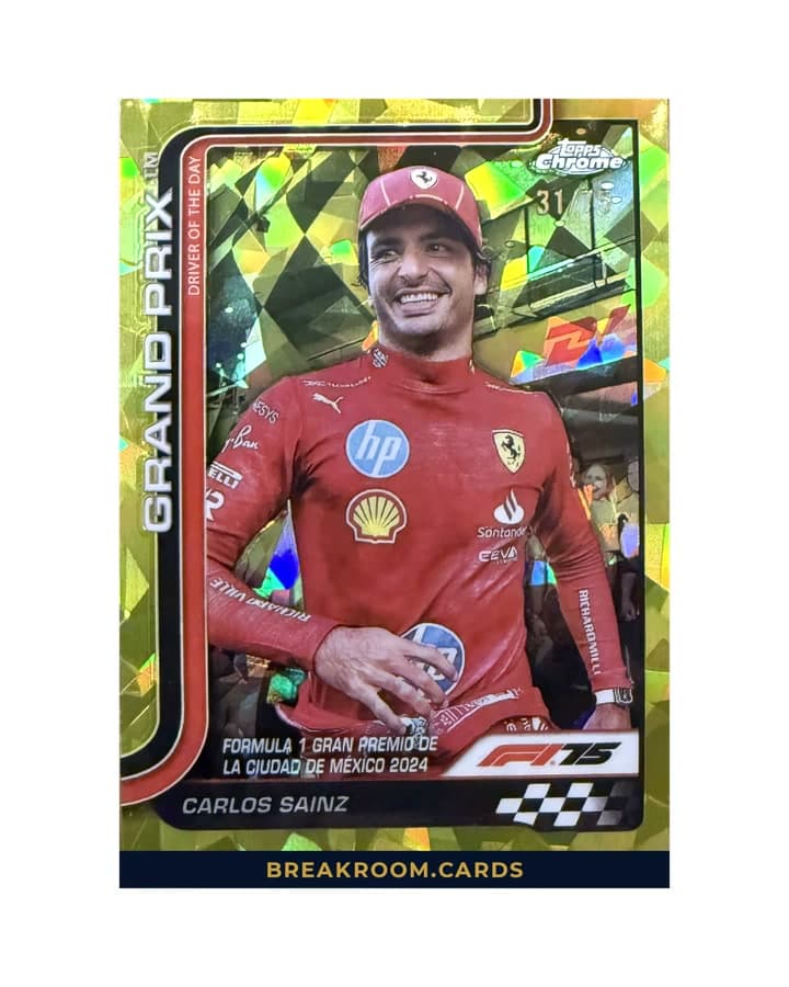 2025 Topps Chrome Sapphire Carlos Sainz Yellow #141 /75