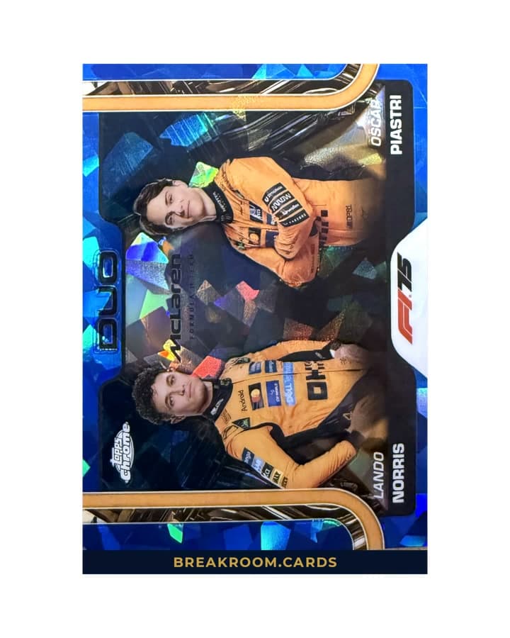2025 Topps Chrome Sapphire Lando Norris / Oscar Piastri Blue Sapphire #166