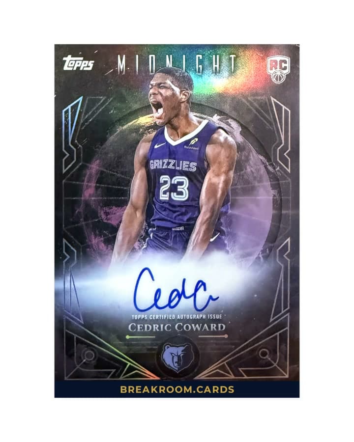 2025 Topps Finest Cedric Coward Midnight Sun Auto RC #MSR-CC