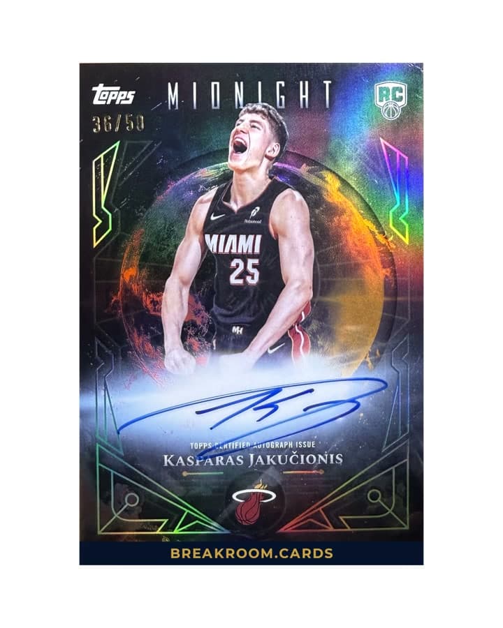2025 Topps Midnight Sun Basketball Kasparas Jakucionis Midnight Sun Signatures A