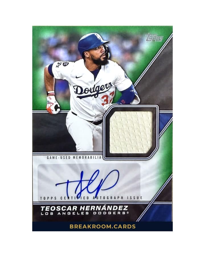 2026 Topps Series 1 Teoscar Hernández Green #MLMA-TH Auto Relic /99
