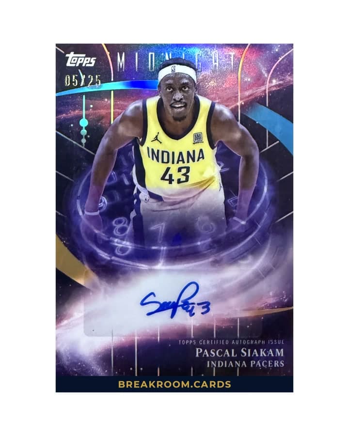 2025 Topps Finest Pascal Siakam Midnight Auto #SM-PS /25