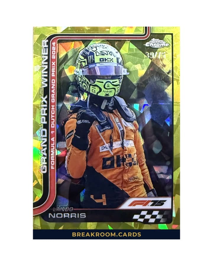 2025 Topps Chrome Sapphire Lando Norris Gold #107 /75