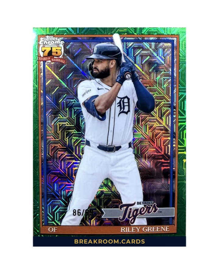 2026 Topps Chrome Riley Greene Green Mojo #91c-4 /99